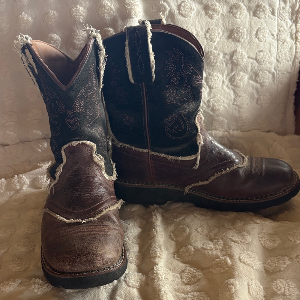 Plum and Black Western Boots